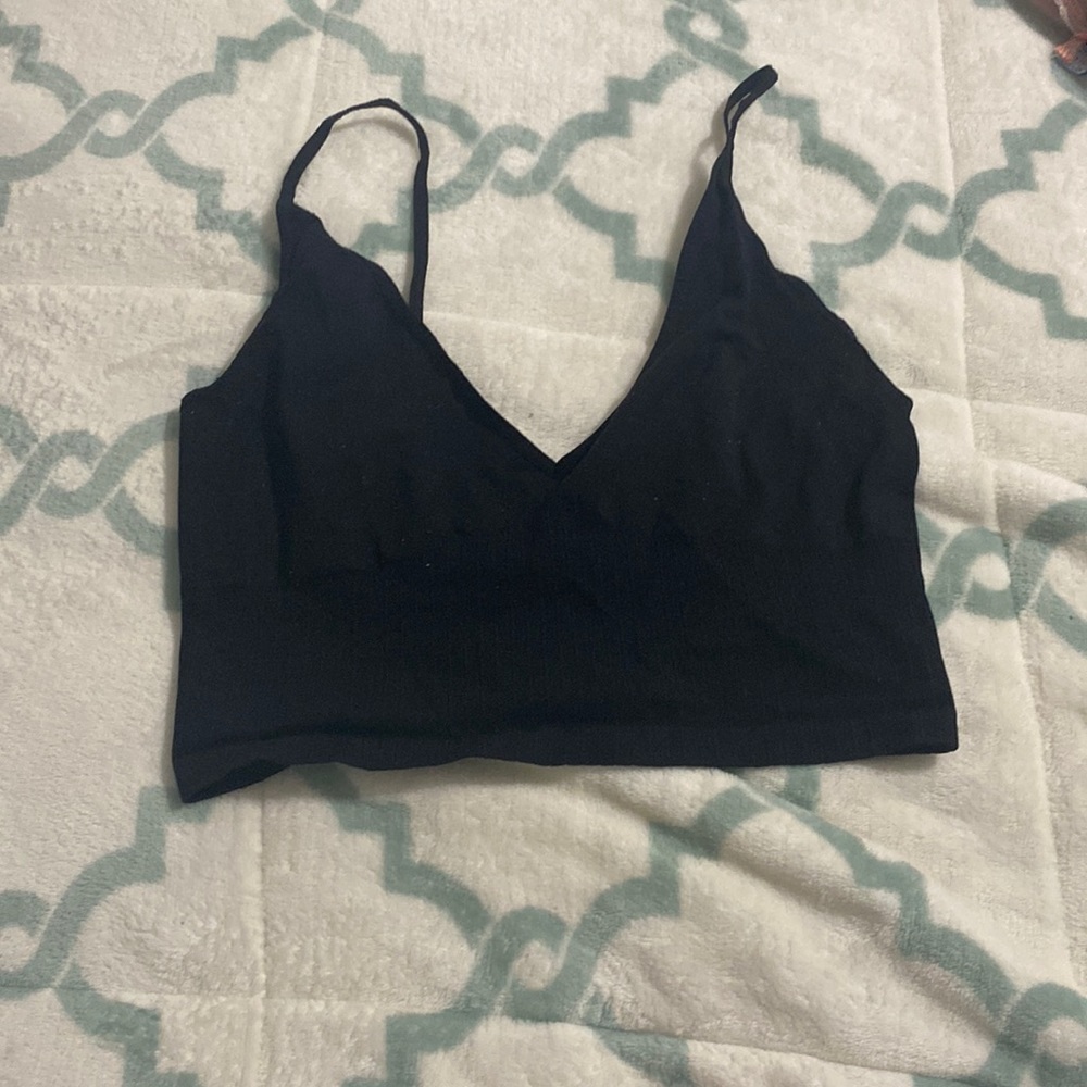 free people intimates black crop tank
